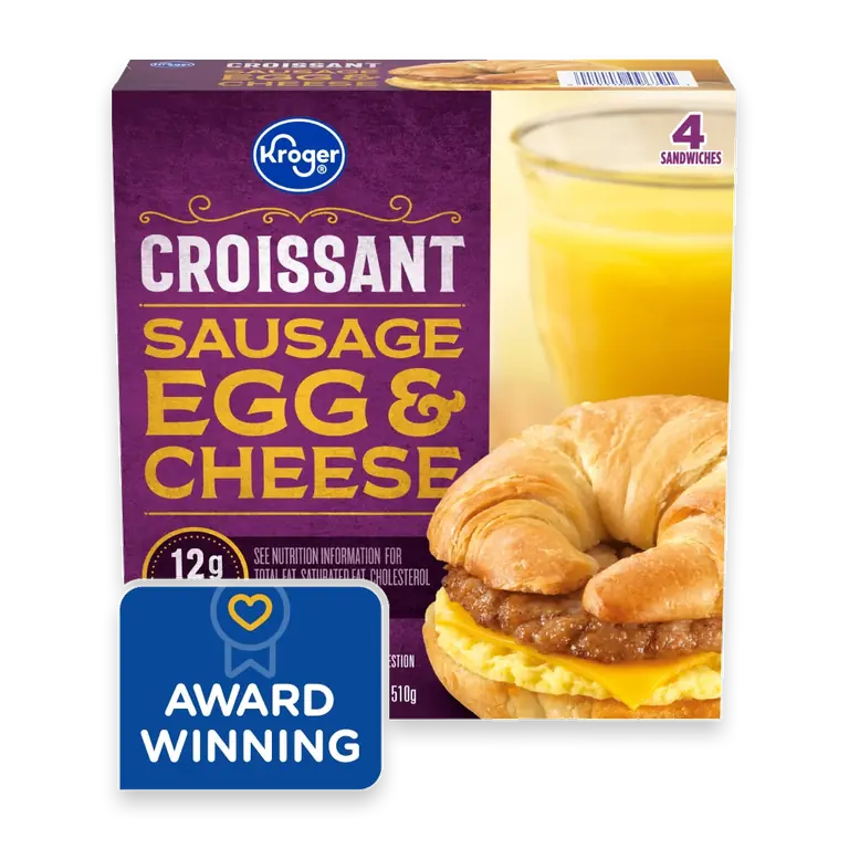 Sausage Egg and Cheese Croissant Breakfast Sandwich