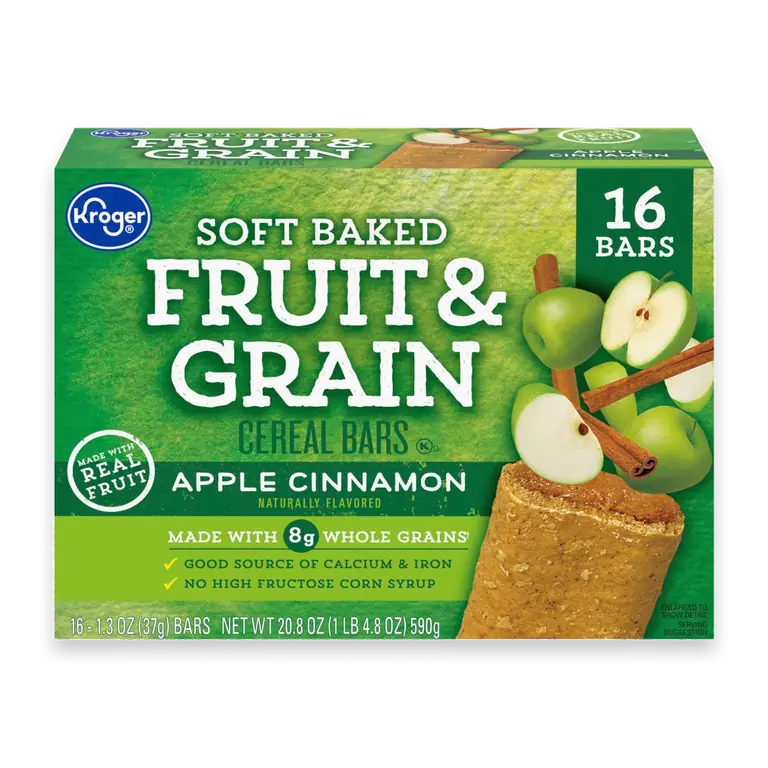 Soft Baked Fruit and Grain Apple Cinnamon Cereal Bars