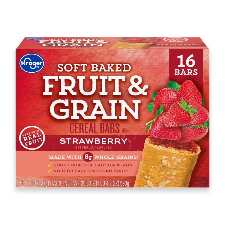 Soft Baked Fruit and Grain Strawberry Cereal Bars