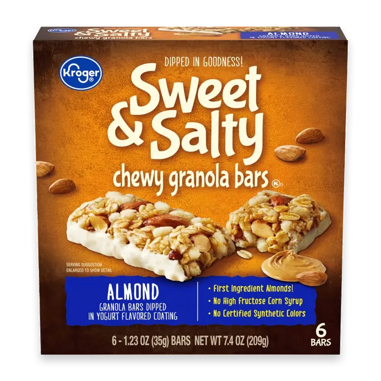 Sweet and Salty Almond Chewy Granola Bars