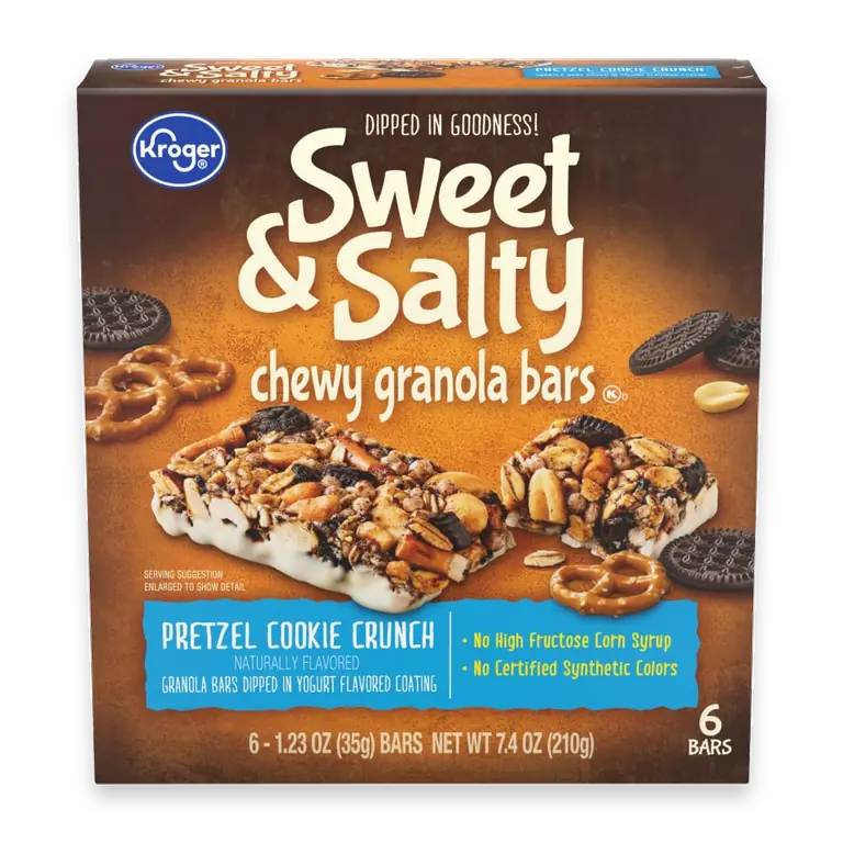 Sweet & Salty Pretzel Cookie Crunch Chewy Granola Bars
