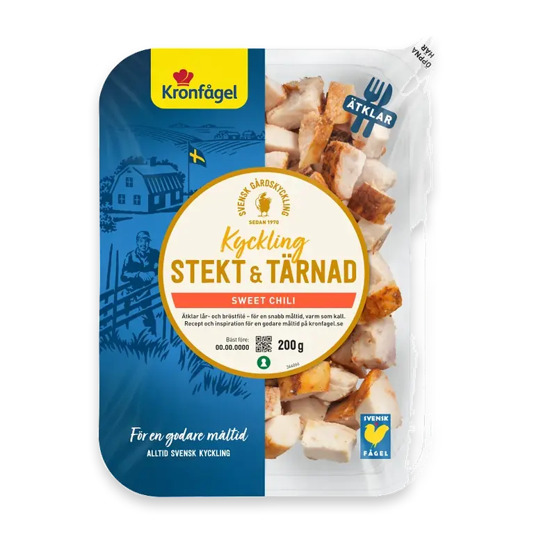 Kyckling Färsk Sweet Chili Stekt & Tärnad 200g