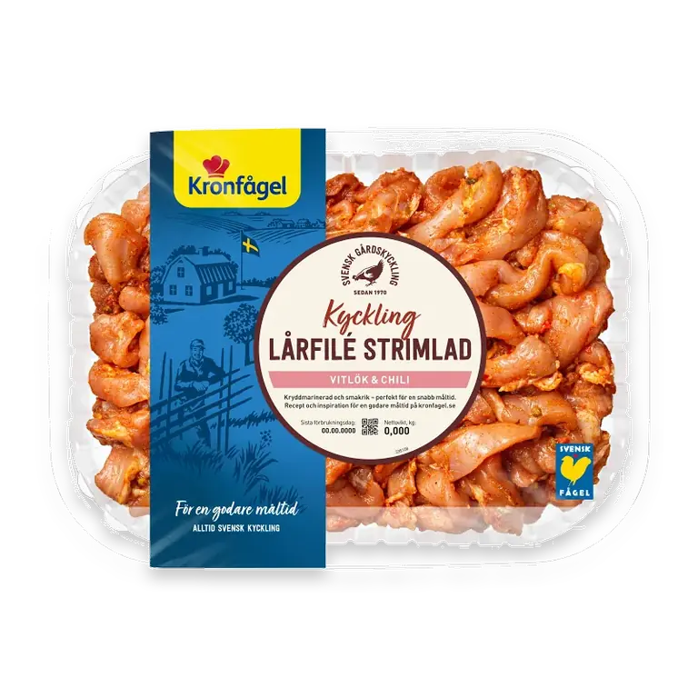 Kycklinglårfilé strimlad vitlök chili ca 600g