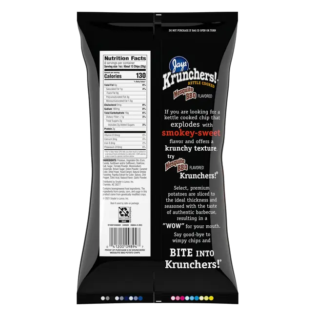 Krunchers! Kettle Cooked Potato Chips, Mesquite BBQ, 8 Oz Bag