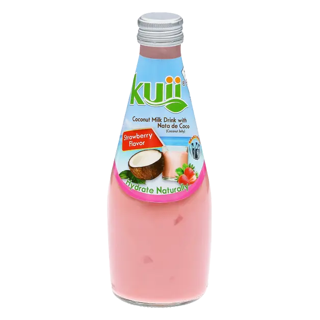 Strawberry Flavor Coconutmilk Drink with Nata de Coco