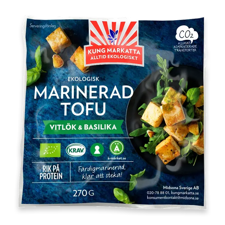 Tofu marinerad vitlök basilika Ekologisk 270g KRAV