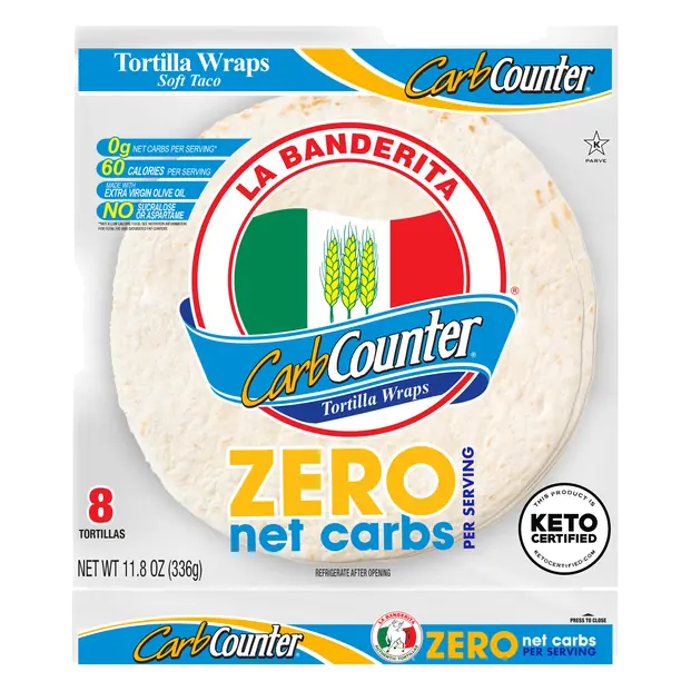 Carb Counter Soft Taco Tortilla Wraps - 8 ct