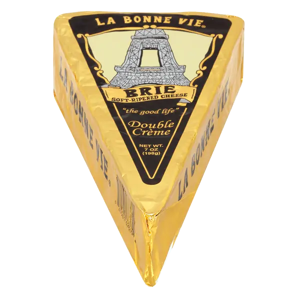 Soft Ripened Double Creme Brie Cheese Wedge