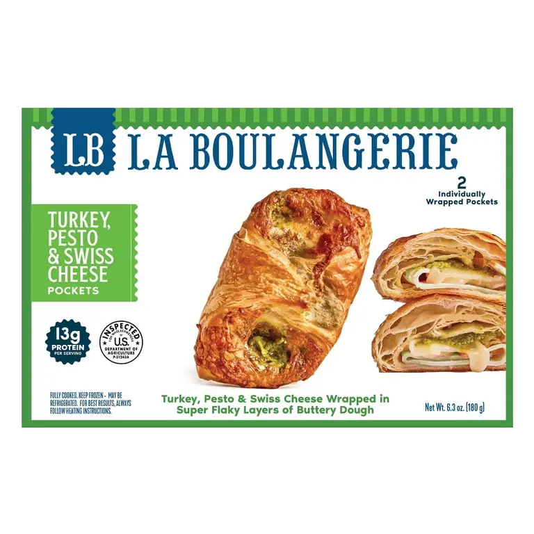 La Boulangerie Turkey Pesto & Swiss Cheese Pockets, 90g/2ct