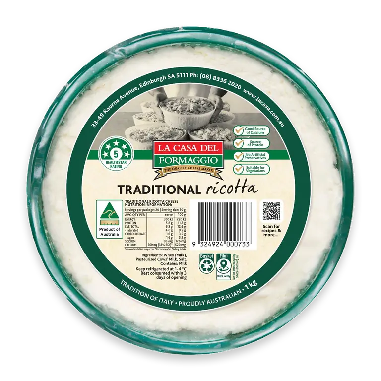 Del Formaggio Traditional Ricotta Cheese