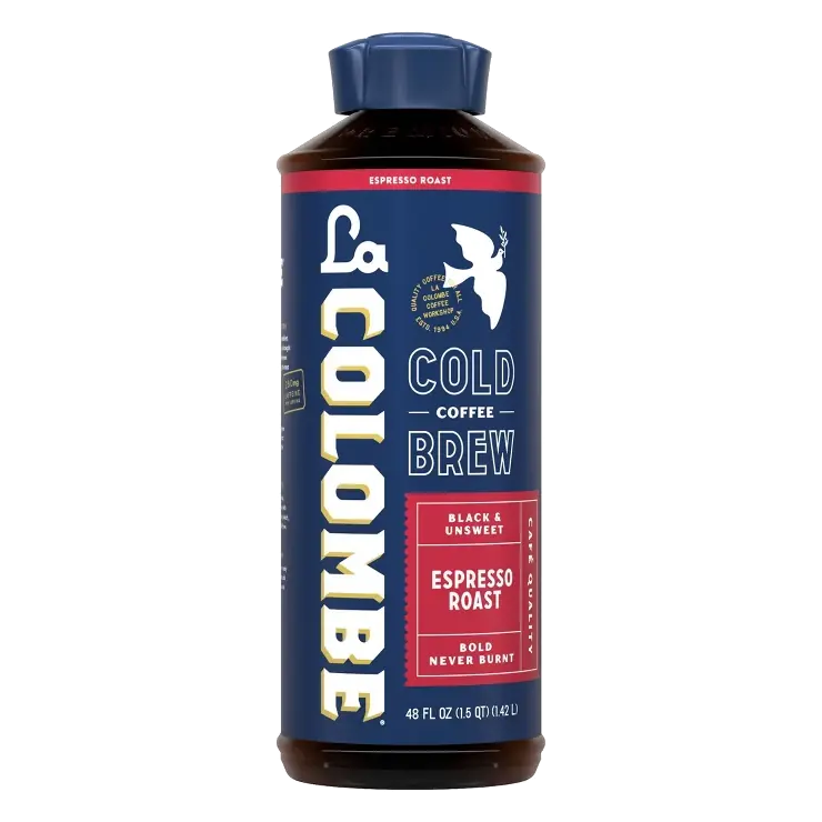 La Colombe Unsweetened Espresso Roast Cold Brew Coffee, 48 fl oz: Colombian Coffee, Nut Flavor