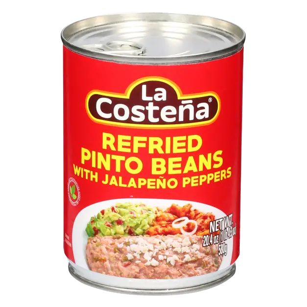 Refried Pinto Beans with Jalapeno Peppers