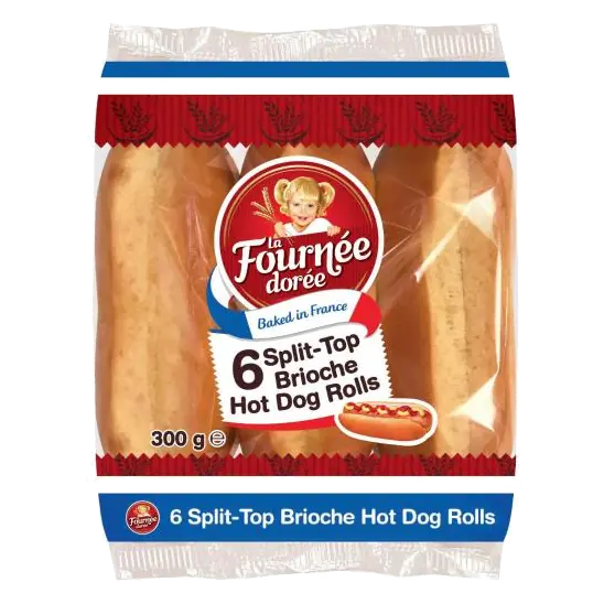 Split Top Brioche Hot Dog Rolls 6 Pack