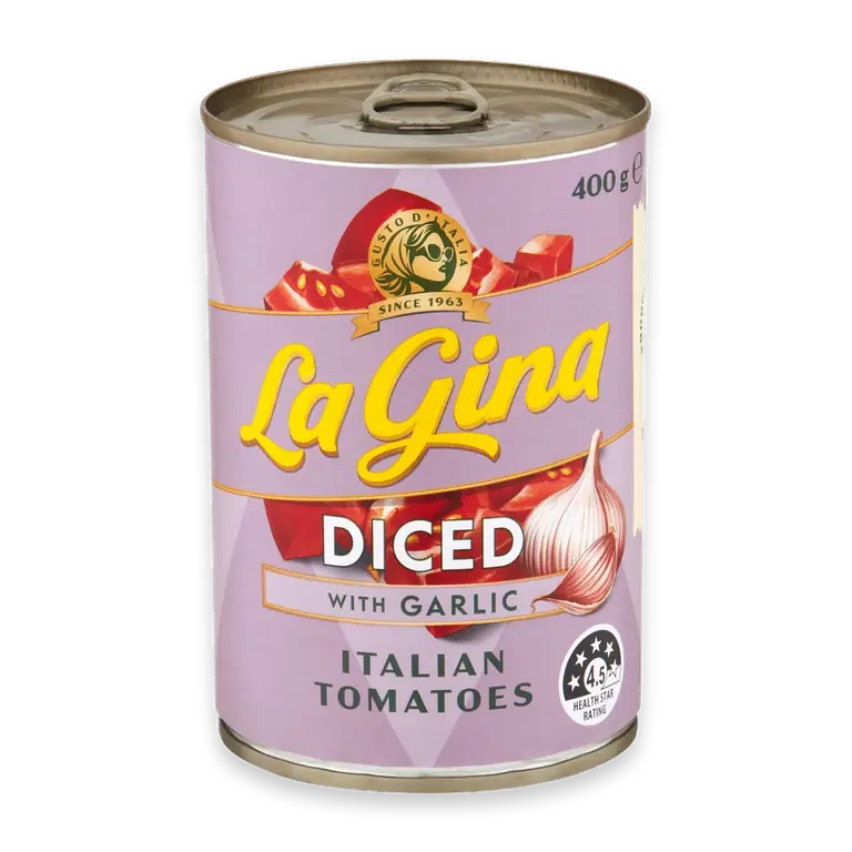 Finely Diced Tomatoes With Garlic