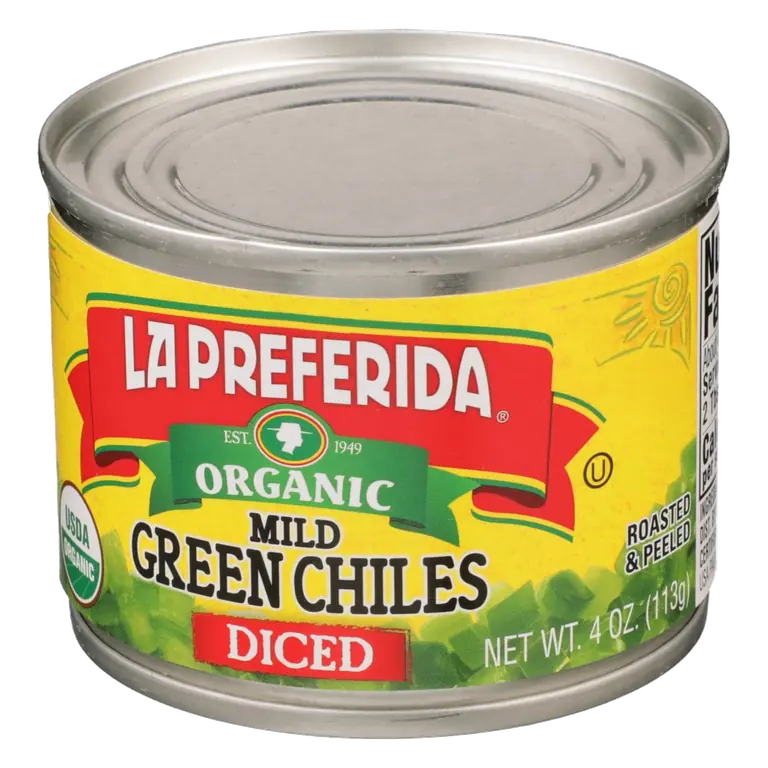 Mild Green Diced Organic Chiles