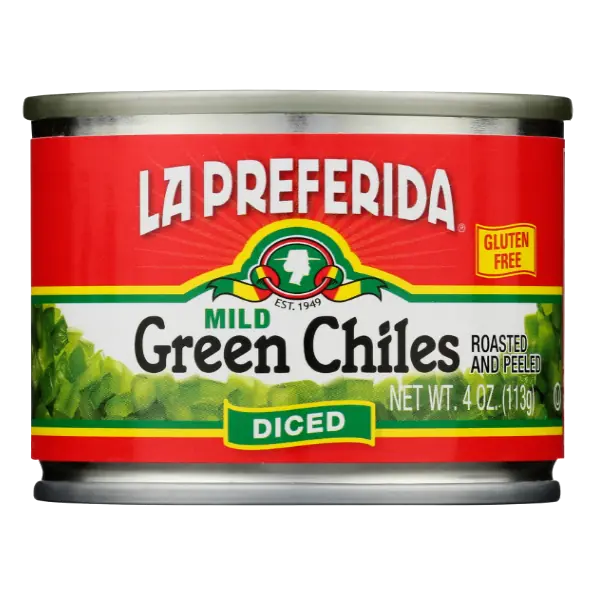 Mild Roasted and Peeled Diced Green Chiles