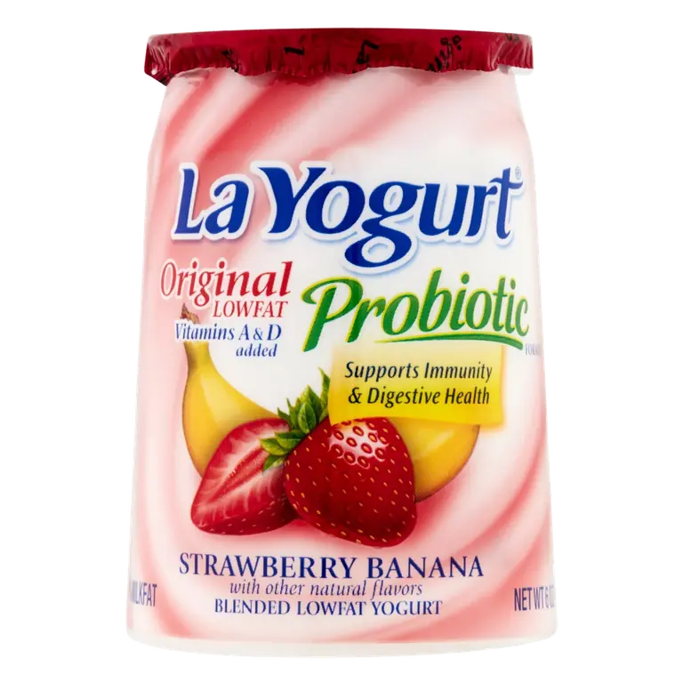 Probiotic Strawberry Banana Blended Lowfat Yogurt