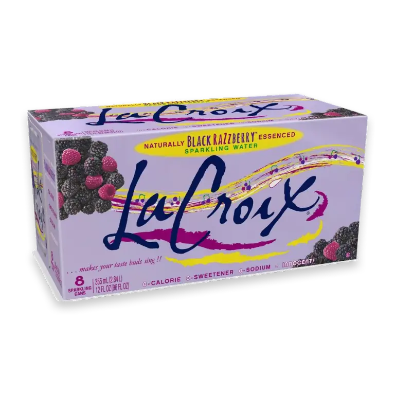 Black Razzberry Flavored Sparkling Water Cans