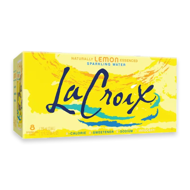 Sparkling Water, Lemon, 12 Fl Oz (Pack of 8)