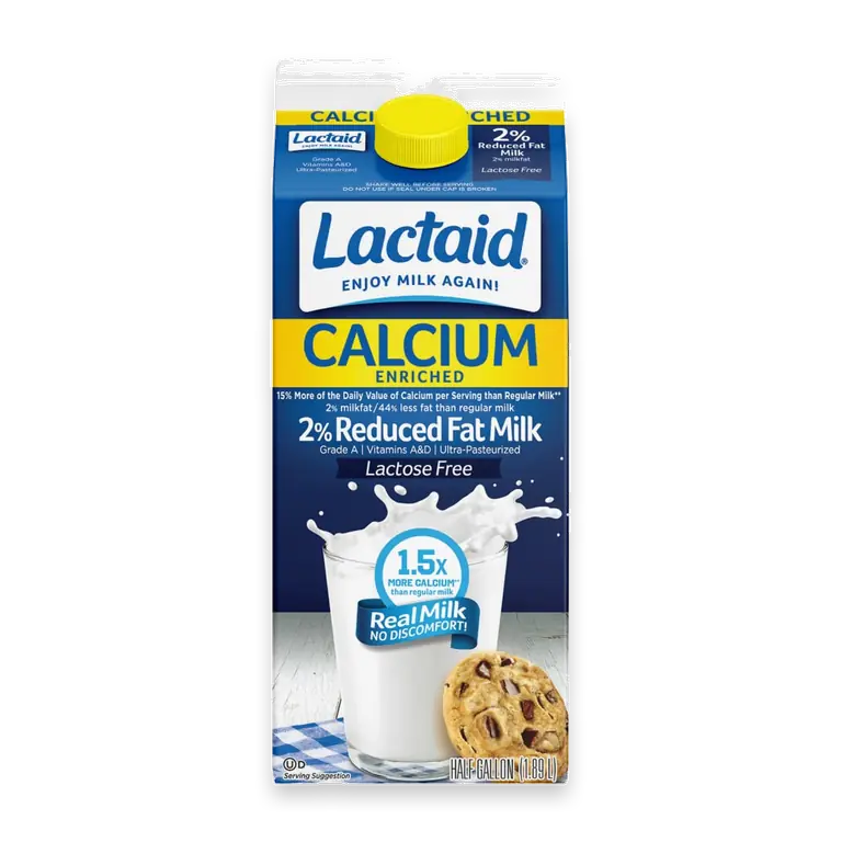 Lactose Free Calcium Fortified 2% Reduced Fat Milk Half Gallon