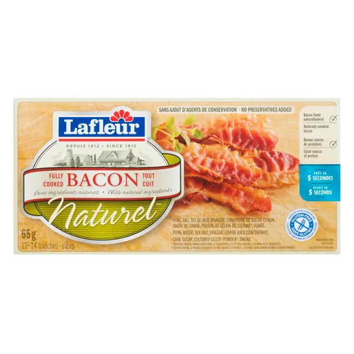 Gluten-Free Precooked Bacon Natural 65 g