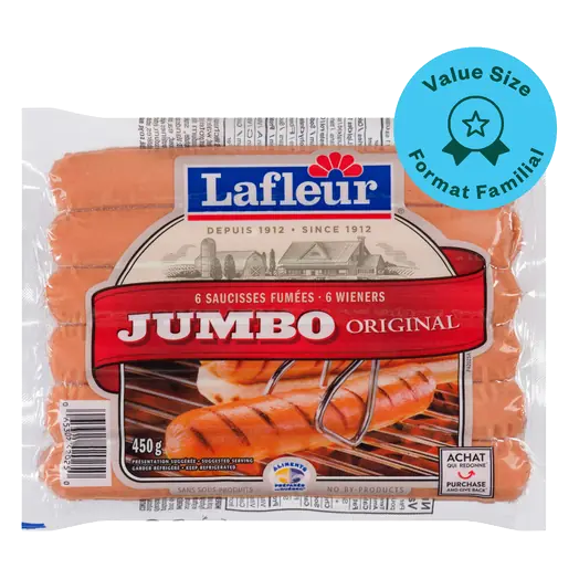 Jumbo Pork Wieners Original 450 g
