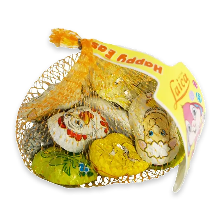 Påsk Fyllda påskfigurer i nät 70g