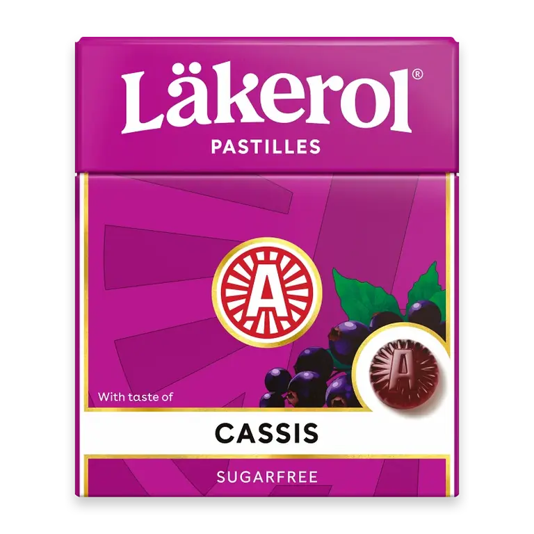 Halstabletter Cassis 25g Sockerfri