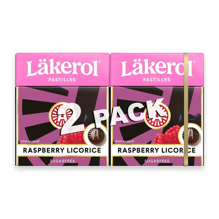 Halstabletter Raspberry Licorice Sockerfri 2-p 50g