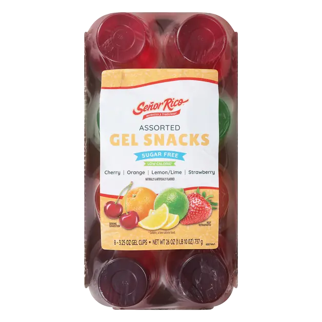 Sugar Free Assorted Gel Snack Cups - 8 ct