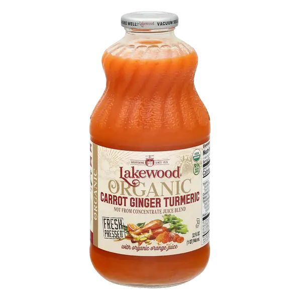 Fresh Pressed Juice Blend Carrot Ginger Turmeric Organic