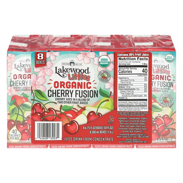 Littles Organic Cherry Fusion Juice Drink from Concentrate - 8 pk