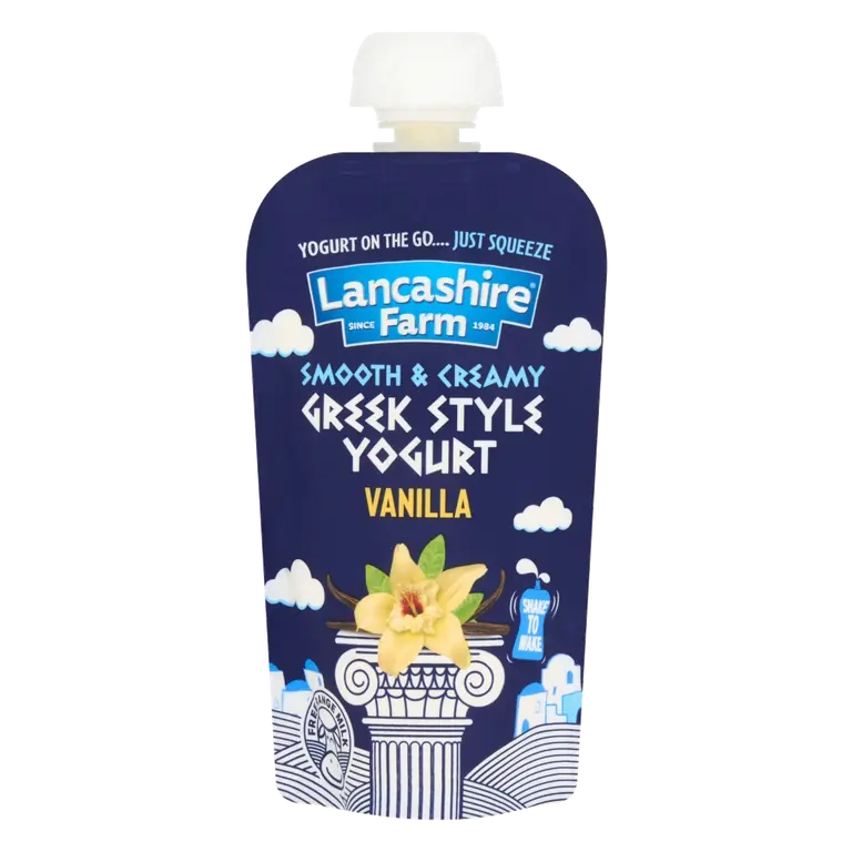 Lancashire Farm Greek Style Yogurt Pouch Vanilla 125g