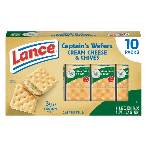 Captain's Wafers Cream Cheese & Chives Sandwich Crackers - 10 ct