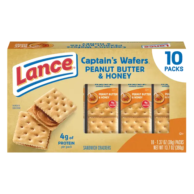 Captain's Wafers Peanut Butter & Honey Sandwich Crackers - 10 ct