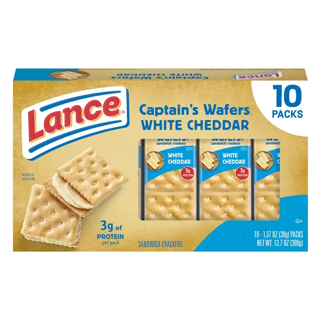 Captain's Wafers White Cheddar Sandwich Crackers - 10 ct