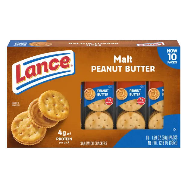 Malt Peanut Butter Sandwich Crackers - 10 ct