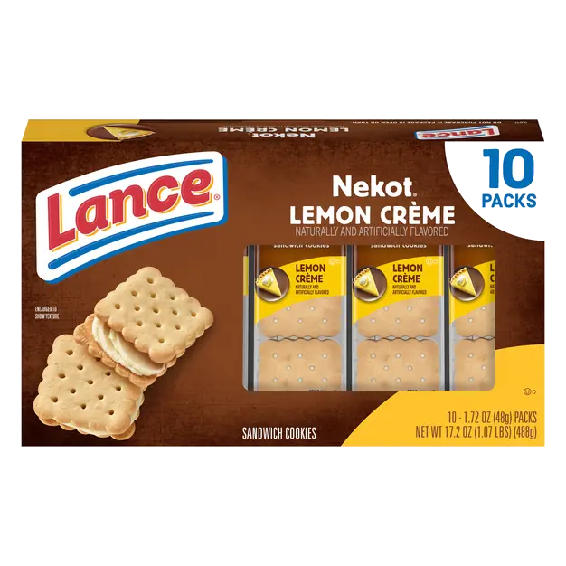 Nekot Lemon Creme Sandwich Cookie Packs - 10 ct