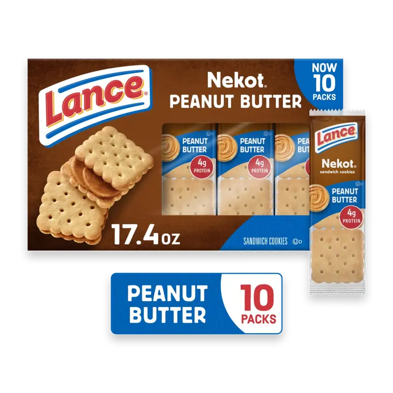 Sandwich Cookies Nekot Peanut Butter 10 Individually Wrapped Packs