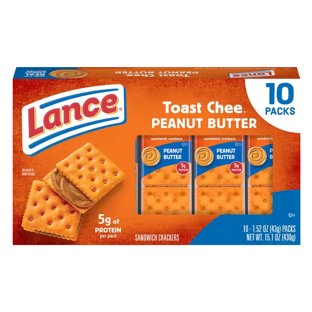 Toast Chee Peanut Butter Sandwich Crackers - 10 ct