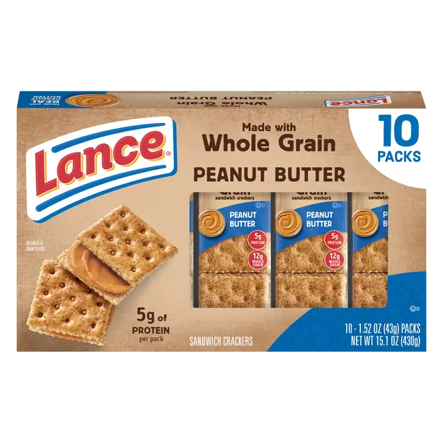 Whole Grain Peanut Butter Sandwich Crackers - 10 ct