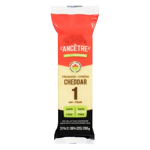 Organic Lactose Free 1 Year Cheddar Cheese 200 g
