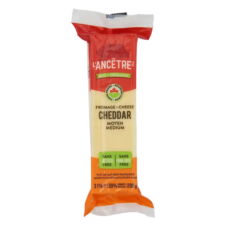 Organic Lactose Free Medium Cheese Cheddar 200 g