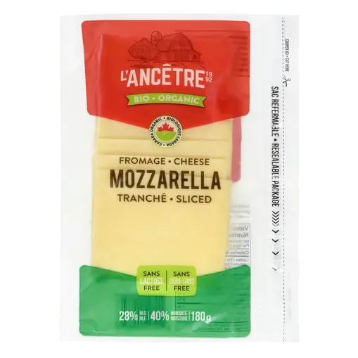 Organic Sliced Cheese Mozzarella 180 g