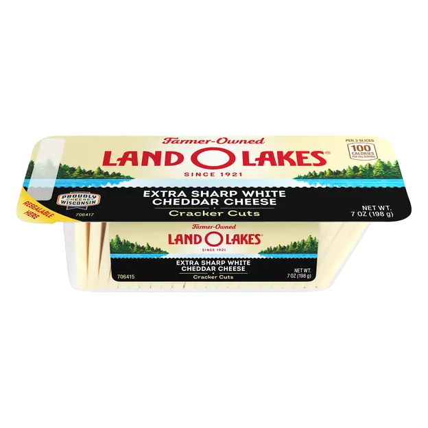 Extra Sharp White Cheddar Cheese Cracker Cut Slices