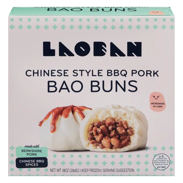 Chinese Style BBQ Pork Bao Buns Frozen