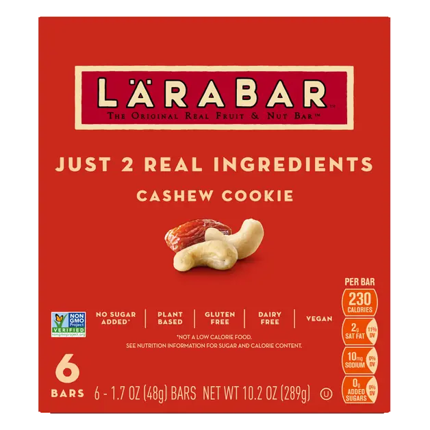 Gluten Free Cashew Cookie Fruit & Nut Bars - 6 ct