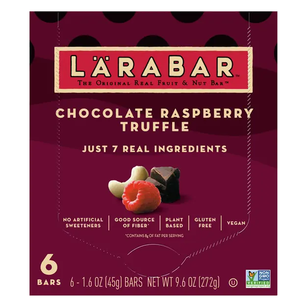 Gluten Free Chocolate Raspberry Truffle Fruit & Nut Bars - 6 ct