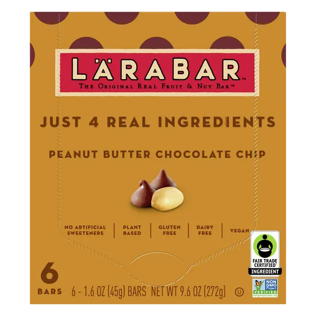 Gluten Free Peanut Butter Chocolate Chip Fruit & Nut Bars - 6 ct