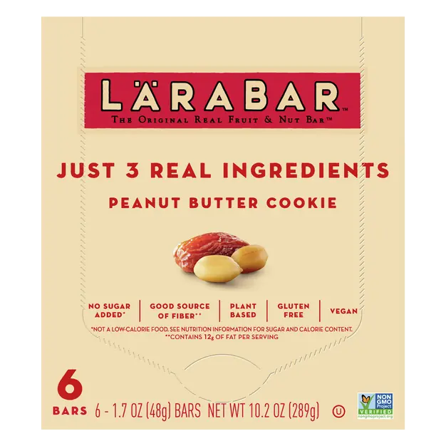Gluten Free Peanut Butter Cookie Fruit & Nut Bars - 6 ct